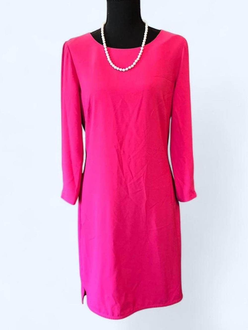 Laundry By Shelli Segal Fuchsia Long Sleeve Sheath Dress